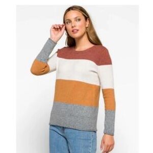 Pinque Design Studios Colorblock Crew Neck Sweater